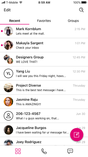 Default Messaging Screen